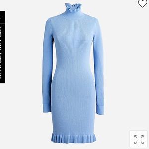 NWT J Crew Supersculpt Ruffleneck Sweater Dress, Sz S
